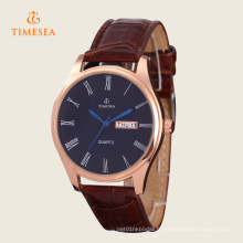 Montre de luxe pour homme en cuir or rose bleu à la main 72338